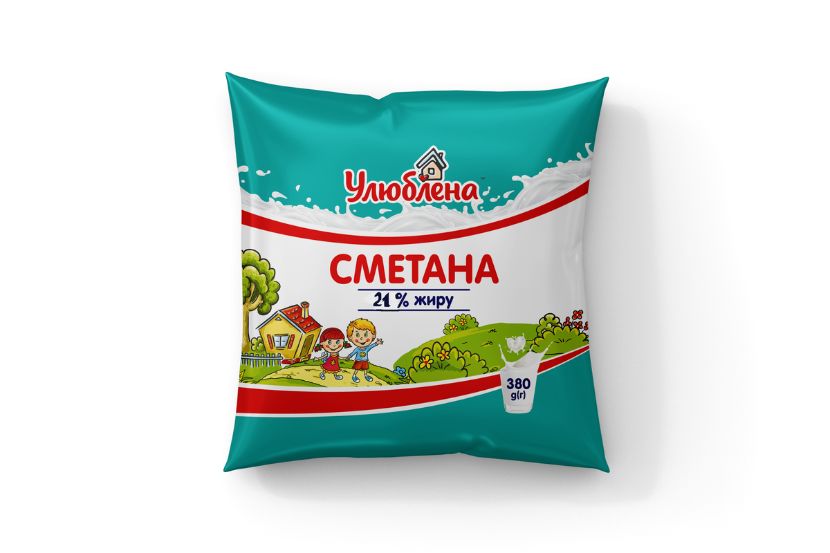 Сметана УЛЮБЛЕНА плівка поліетиленова, 21%, 380г